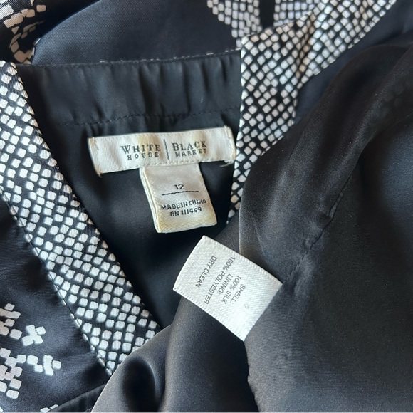 White House Black Market black & white sleeveless silk dress - Picture 4 of 7